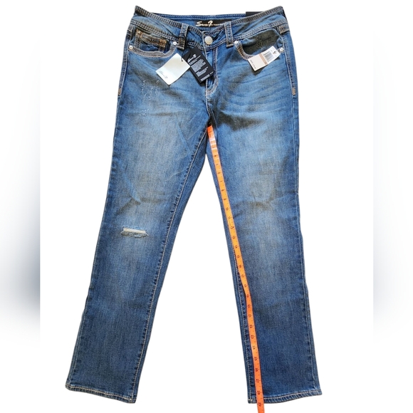 NWT Seven7 Mid Rise Slim Straight Limited Edition Jeans Size 12 - Picture 3 of 8